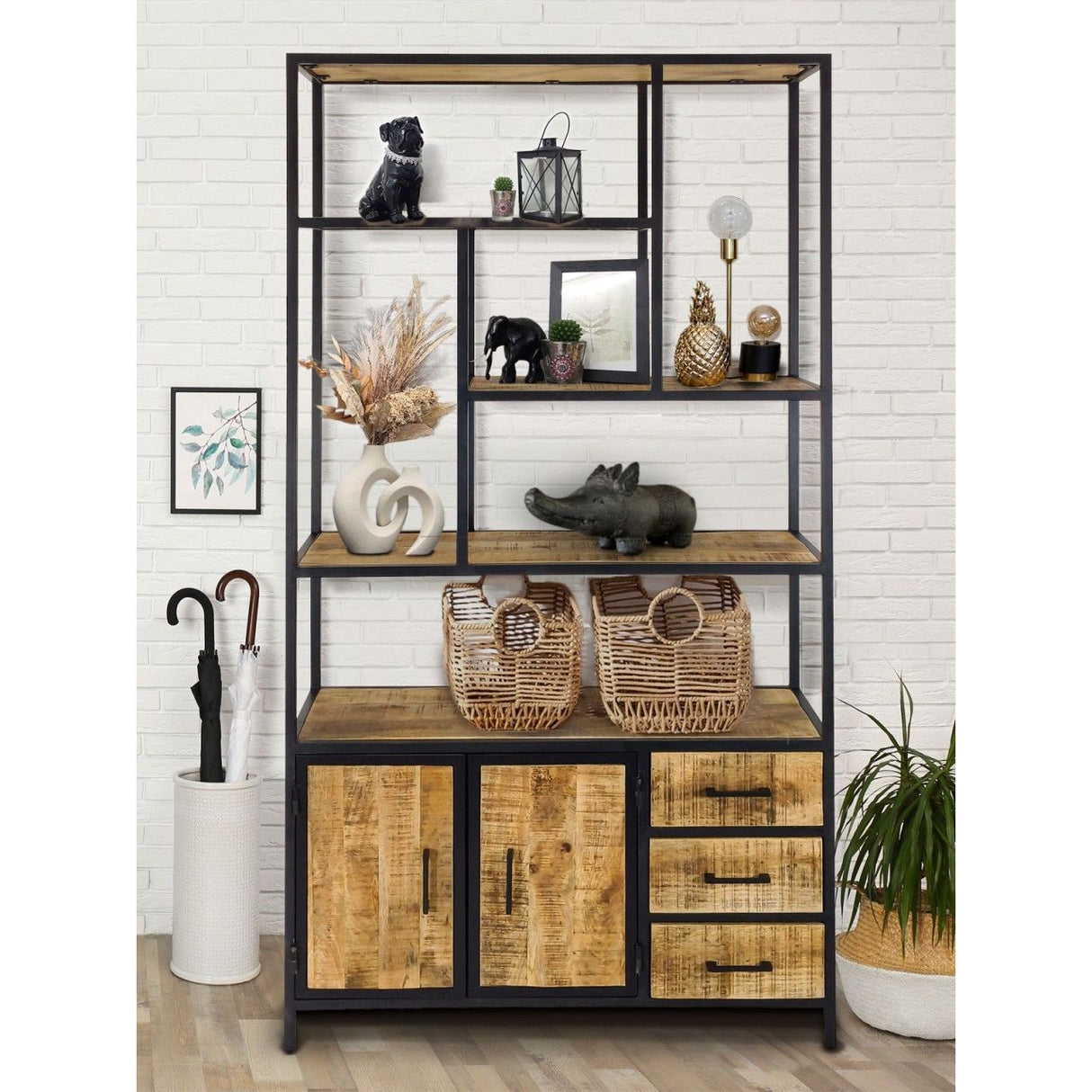 Bücherregal – Recyceltes Holz, Metall Rahmen, Industrial Loft - Liverpool | MVG Voglrieder