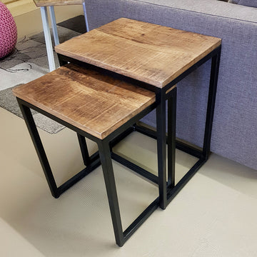 Beistelltisch – Recyceltes Holz, Metall Rahmen, Satztische - Dallas | MVG Voglrieder