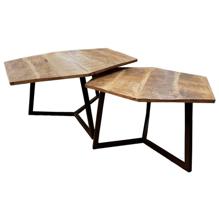 Couchtisch – Massives Mangoholz, Metallgestell Schwarz, Pulverbeschichtet Oberfläche - Paris | MVG Voglrieder image