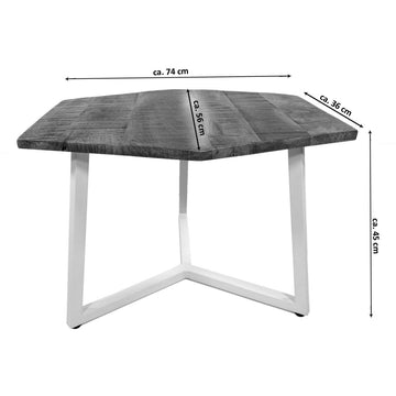 Couchtisch – Altholz, Metall Rahmen, Matte Schwarz-Tabak - Lyon | MVG Voglrieder