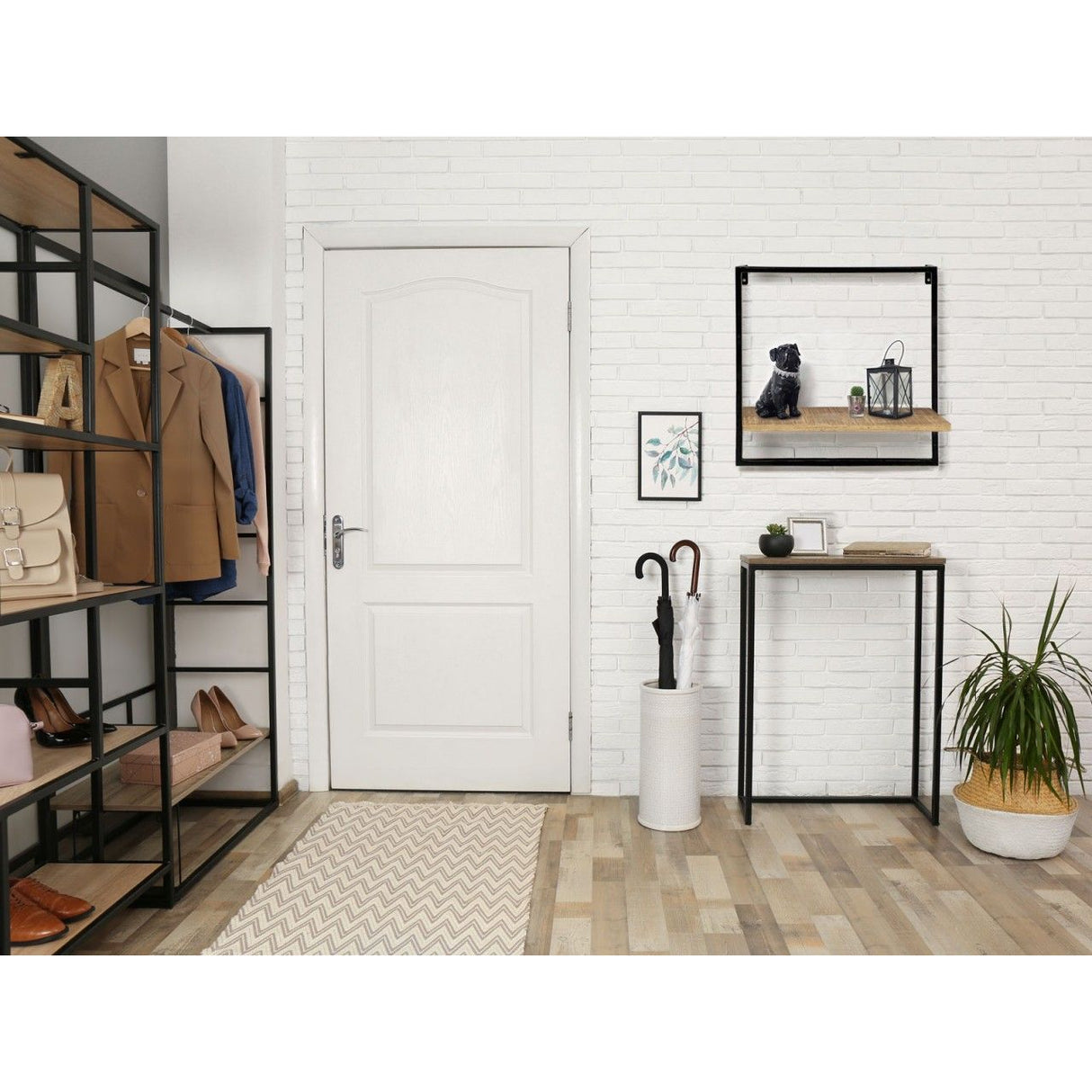 Wandregal – Recyceltes Mangoholz, Schwarzer Eisenrahmen, Industrial Design - Dock | MVG Voglrieder