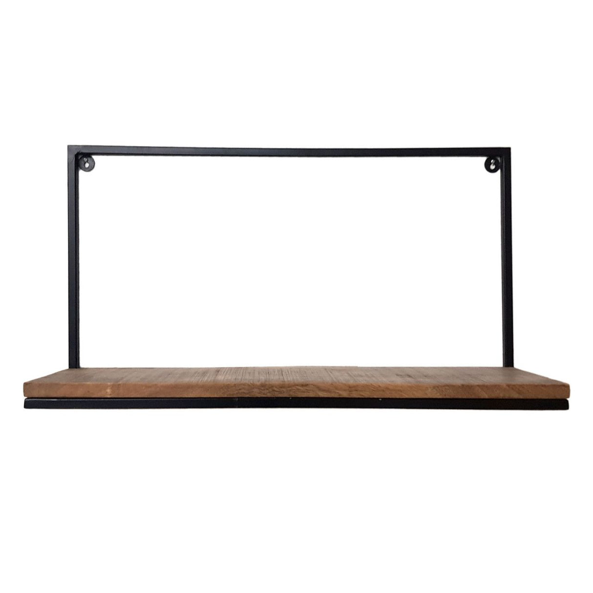 Wandregal – Massives Mangoholz, Schwarzer Metallrahmen, Industrial Design - Liverpool | MVG Voglrieder