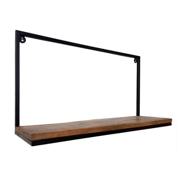 Wandregal – Massives Mangoholz, Schwarzer Metallrahmen, Industrial Design - Liverpool | MVG Voglrieder