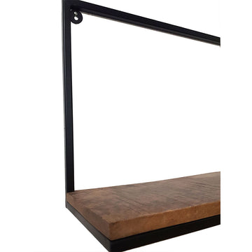 Wandregal – Massives Mangoholz, Schwarzer Metallrahmen, Industrial Design - Liverpool | MVG Voglrieder