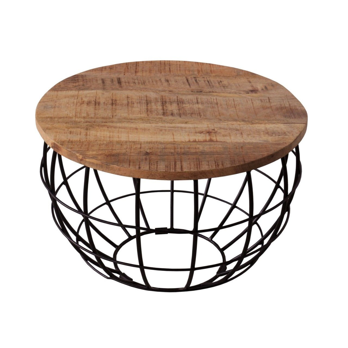 Couchtisch – Recyceltes Holz, Metall Rahmen, Tabak Farbe 45 cm Höhe - London | MVG Voglrieder