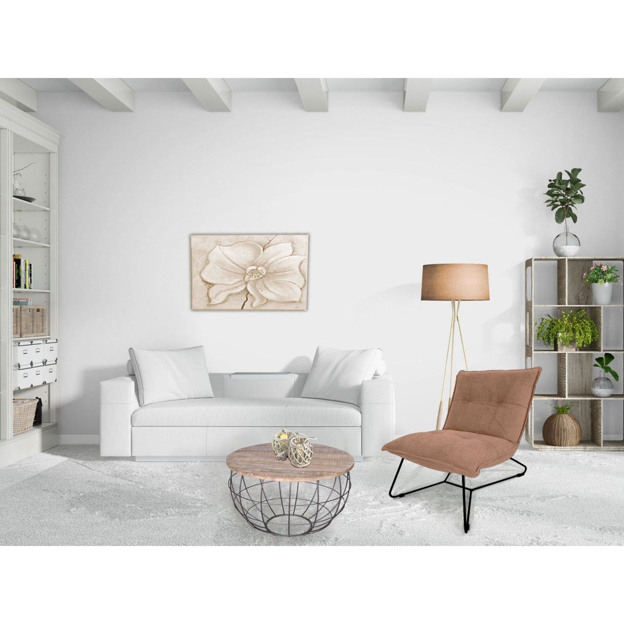 Couchtisch – Recyceltes Holz, Metall Rahmen, Antik Silber, 37 cm Höhe - London | MVG Voglrieder