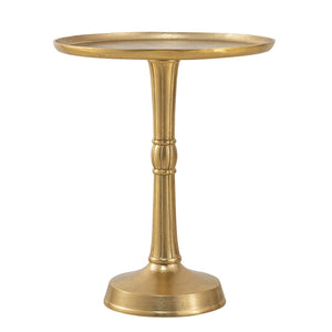 Side table, metal, round, Ø 44 x 53 cm, 2-piece, Adlon decorative table with designer aluminum center base
