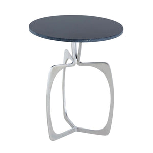 Beistelltisch – Aluminium Gestell, Marmorplatte, Silber Finish - Sohoo | MVG Voglrieder