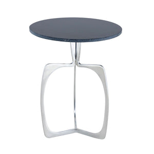 Beistelltisch – Aluminium Gestell, Marmorplatte, Silber Finish - Sohoo | MVG Voglrieder