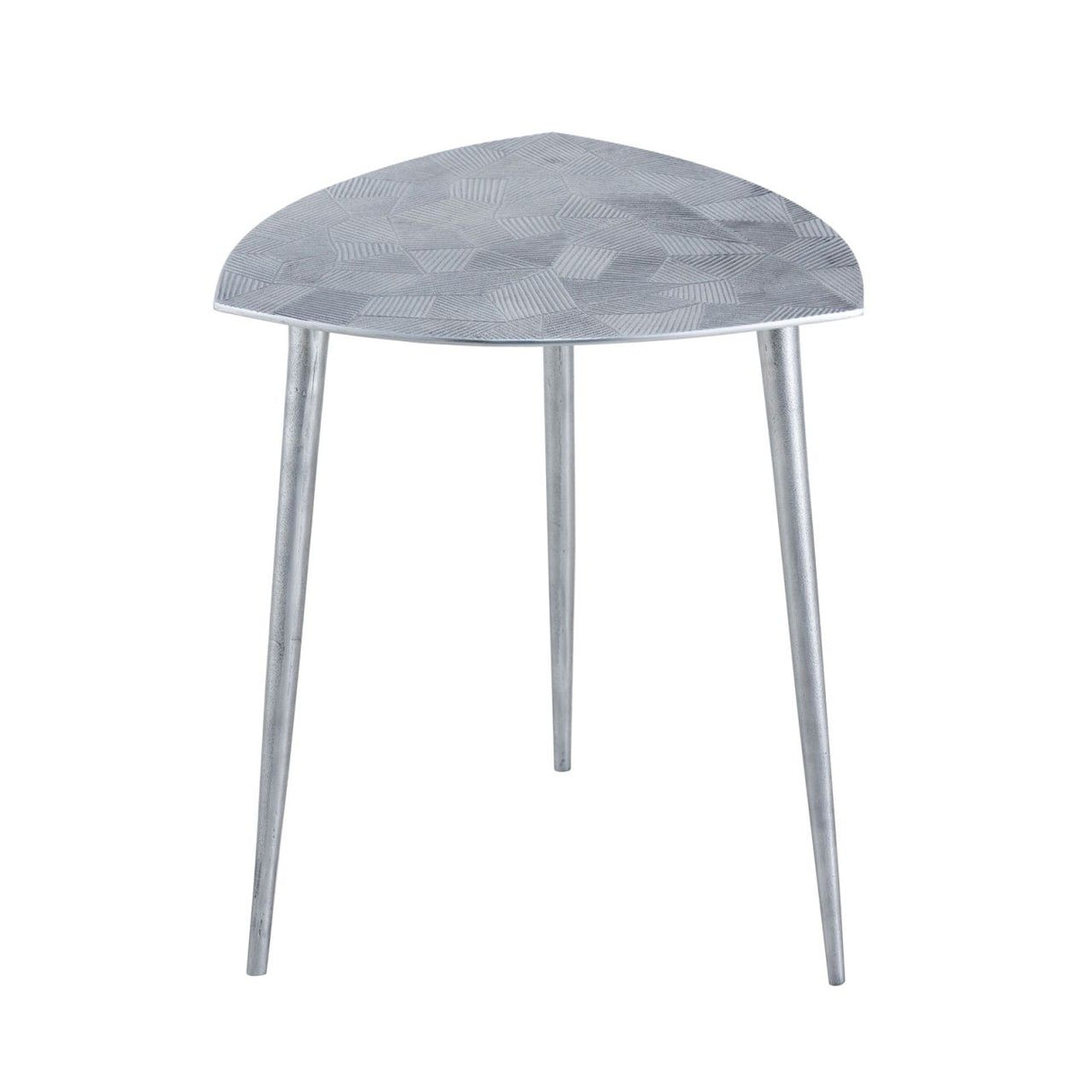 Beistelltisch – Aluminium, Silber Finish, Dreieck Design - Alster | MVG Voglrieder