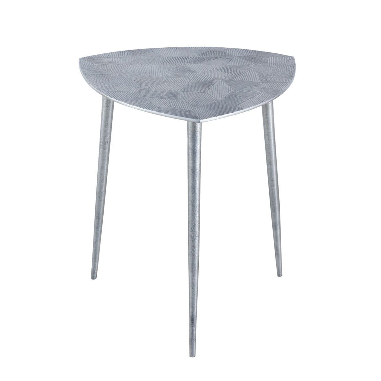 Beistelltisch – Aluminium, Silber Finish, Dreieck Design - Alster | MVG Voglrieder