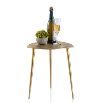 Beistelltisch – Aluminium, Gold Finish, Dreieck Design - Alster | MVG Voglrieder