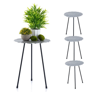 Beistelltisch Set – Aluminium Material, Dreibein Design, Silber Farbe - Hilton | MVG Voglrieder