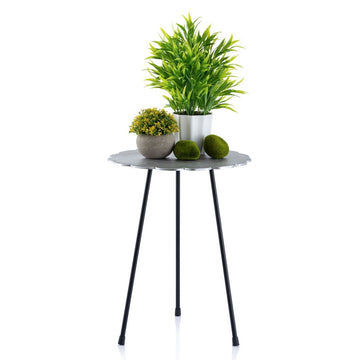 Beistelltisch Set – Aluminium Material, Dreibein Design, Silber Farbe - Hilton | MVG Voglrieder