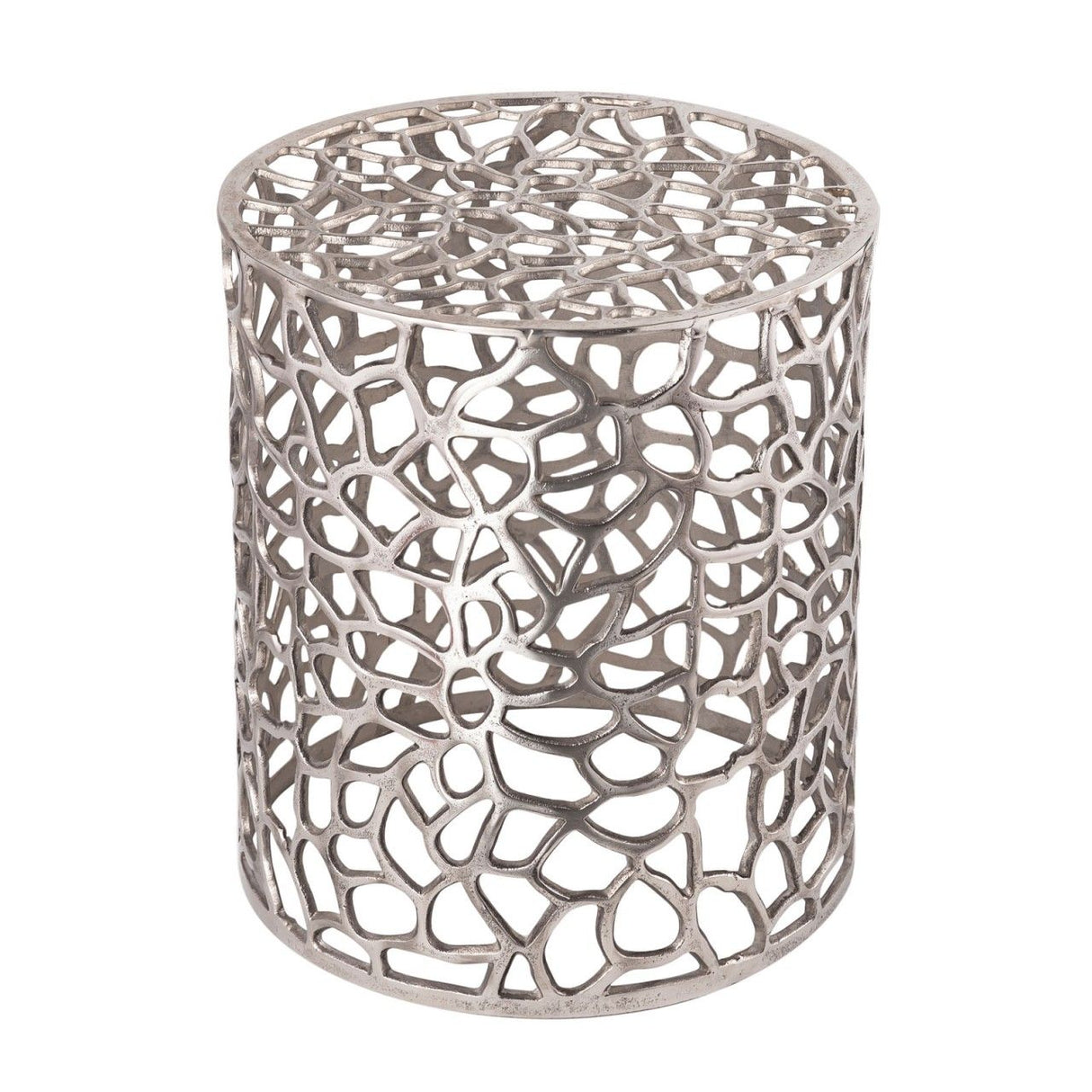 Beistelltisch – Aluminium Material, Korallen Struktur, Silber Farbe - Agadir | MVG Voglrieder