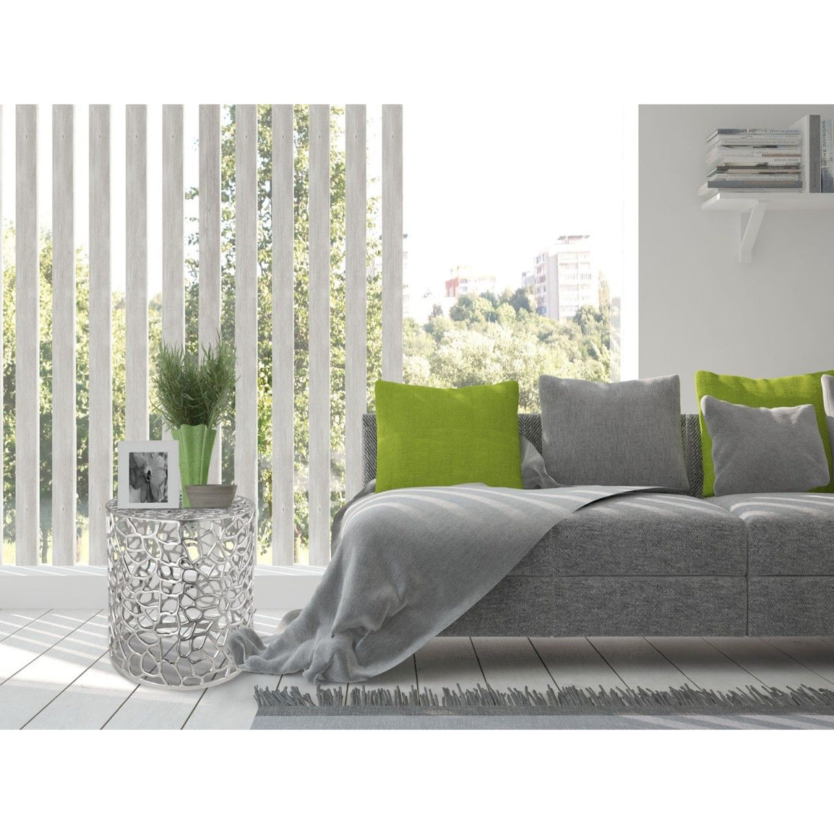 Beistelltisch – Aluminium Material, Korallen Struktur, Silber Farbe - Agadir | MVG Voglrieder