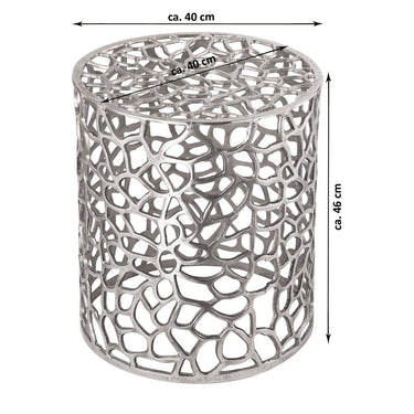 Beistelltisch aus massivem Aluminium, handgefertigt, mit dekorativem Korallen-Design – Agadir | MVG Voglrieder