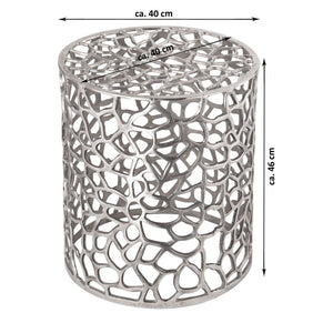 Beistelltisch – Aluminium Material, Korallen Struktur, Silber Farbe - Agadir | MVG Voglrieder