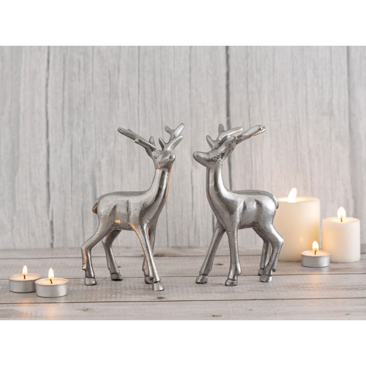 Dekofigur – Aluminium Tierfigur, Tischdeko Design, Silber Farbe | MVG Voglrieder