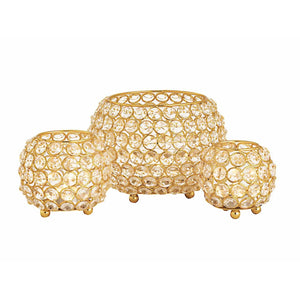Kerzenhalter – Metalldraht, Kristall Design, Gold Farbe - Crystal | MVG Voglrieder