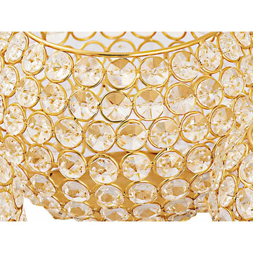 Kerzenhalter – Metalldraht, Kristall Design, Gold Farbe - Crystal | MVG Voglrieder