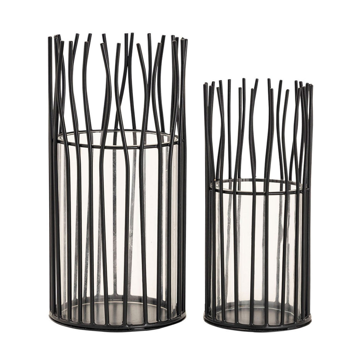Windlicht – Aluminium Draht, Glas Einsatz, Schwarz Farbe - Loft | MVG Voglrieder