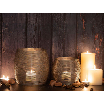 Candle Holder Set, filigree aluminum threads in a wire look, romantic design, elegant silver finish – Paris | MVG Voglrieder