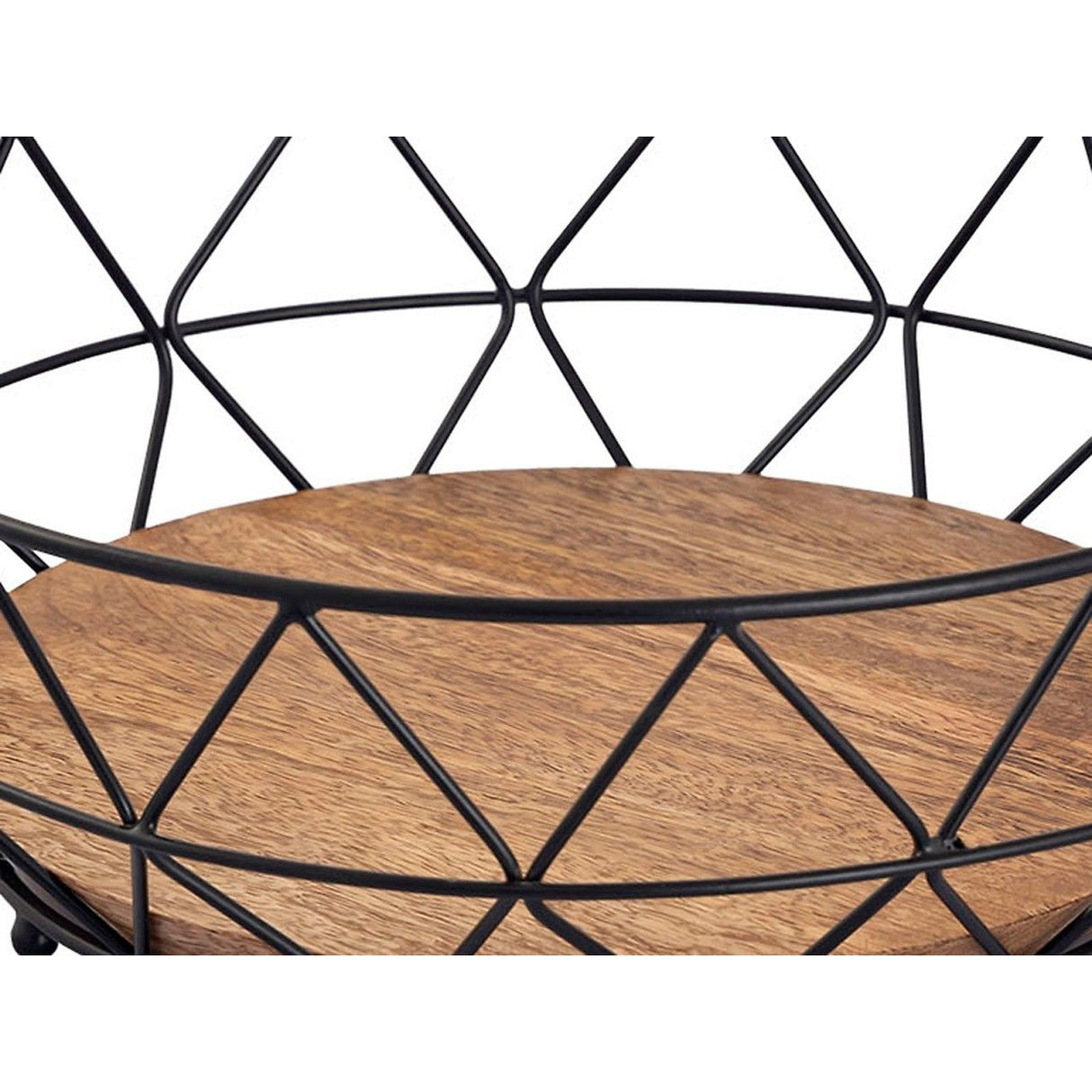 Obstschale – Metalldraht, Holz Boden, Schwarz Farbe - Neo | MVG Voglrieder