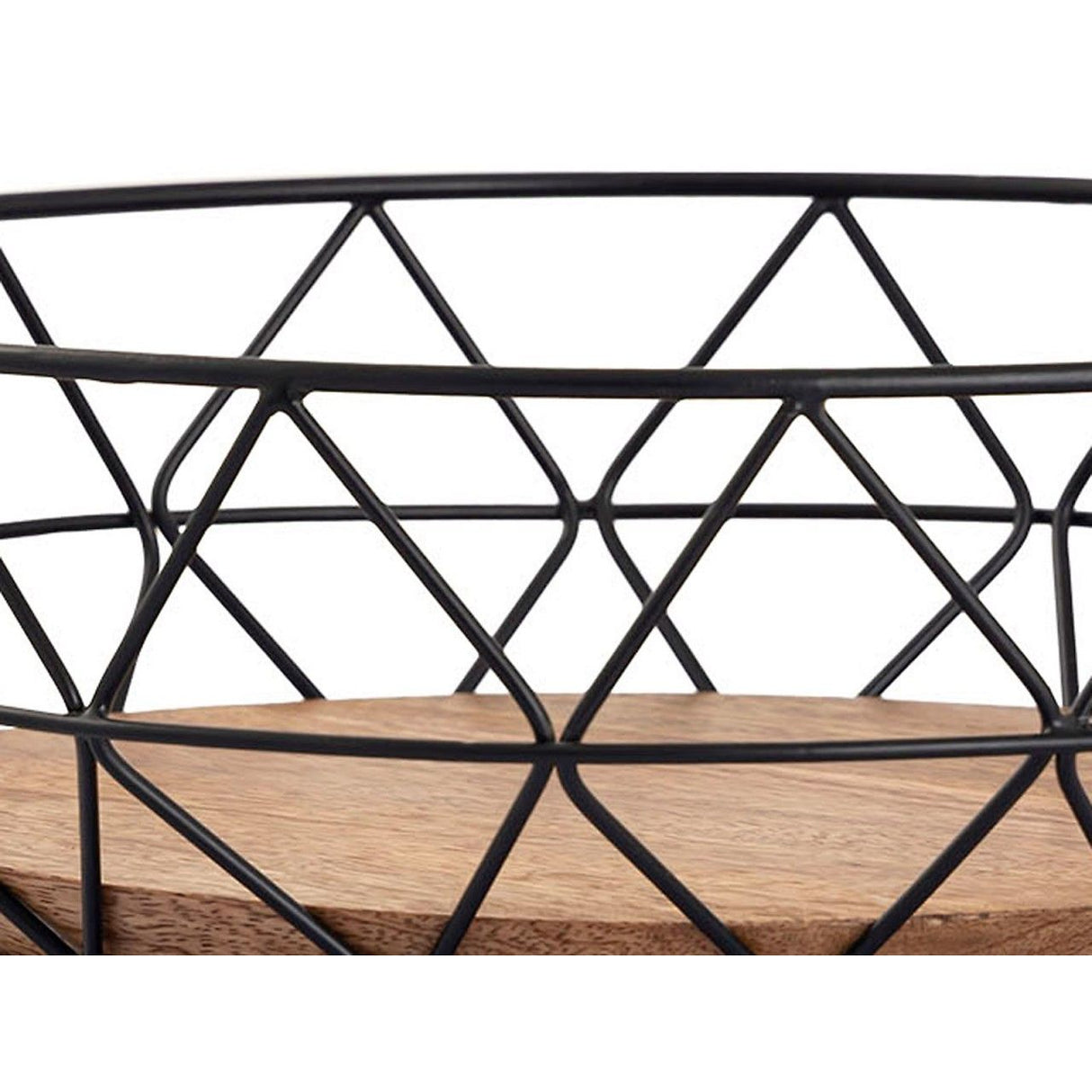 Obstschale – Metalldraht, Holz Boden, Schwarz Farbe - Neo | MVG Voglrieder