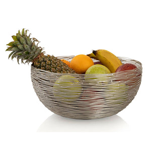 Obstschale – Metalldraht Struktur, Luftzirkulation Design, Silber Farbe - Dollce | MVG Voglrieder