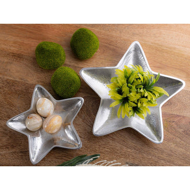 Dekoschalen im Stern-Design aus Aluminium, silberfarben, festlich & als Set – Starlight | MVG Voglrieder