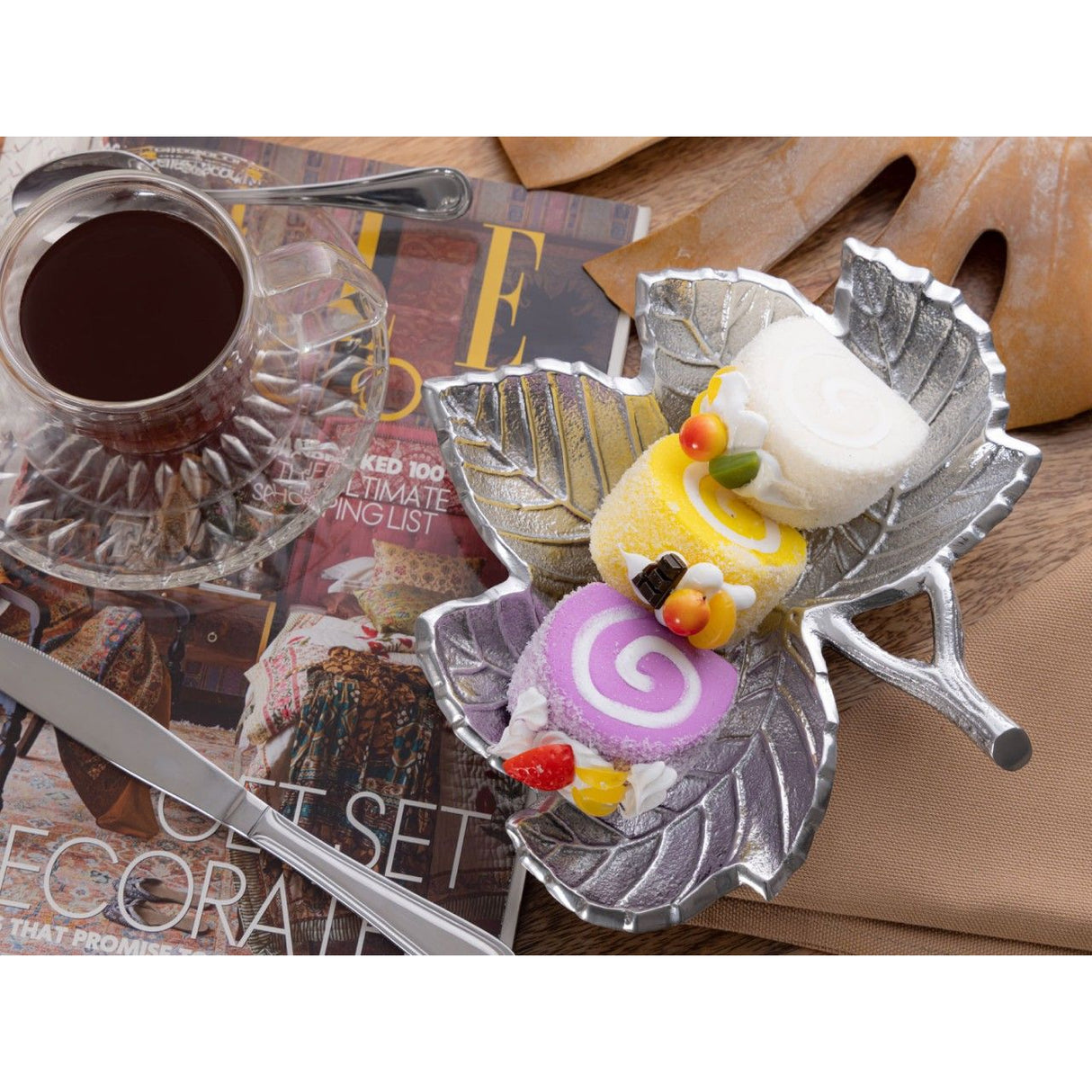Schale – Aluminium Material, Silber Plattiert, Blatt Design - Leaf | MVG Voglrieder