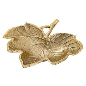 Schale – Aluminium Material, Gold Plattiert, Blatt Design - Leaf | MVG Voglrieder