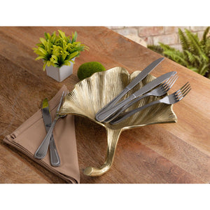 Schale – Aluminium Ginkgo Design, Gold Finish, Modern Stil - Leaf | MVG Voglrieder