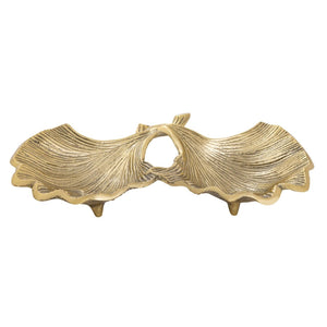 Schale – Aluminium Material, Ginkgo Design, Gold Finish - Leaf | MVG Voglrieder