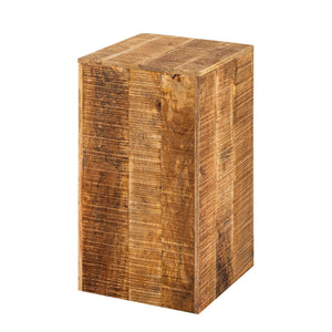 Blumensäule – Mangoholz Material, Massiv Struktur, Natur Maserung, 73 cm Höhe | MVG Voglrieder