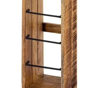 Toilettenpapierhalter – Mangoholz Struktur, Quadratisch Design, Natur Farbe | MVG Voglrieder