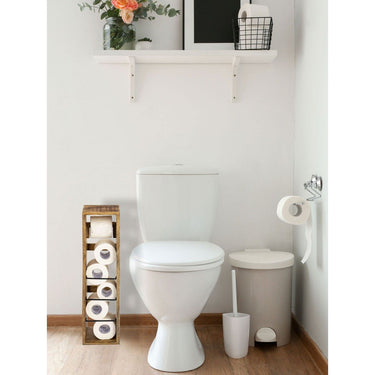 Toilettenpapierhalter – Mangoholz Struktur, Quadratisch Design, Natur Farbe | MVG Voglrieder