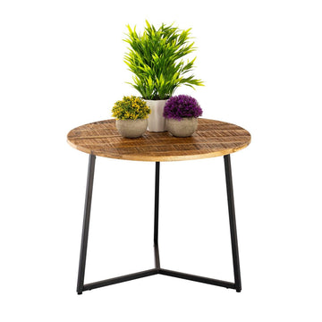 Beistelltisch – Recyceltes Holz, Metall Gestell, Schwarz Finish - La Palma | MVG Voglrieder