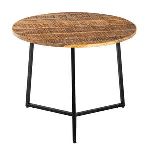 Coffee table made of recycled mango wood, handcrafted, with black metal frame – La Palma | MVG Voglrieder