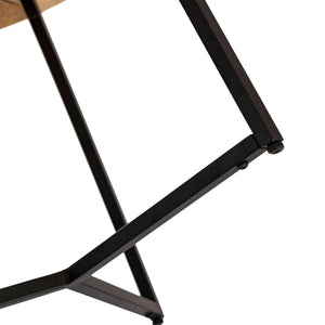 Coffee table made of recycled mango wood, handcrafted, with black metal frame – La Palma | MVG Voglrieder