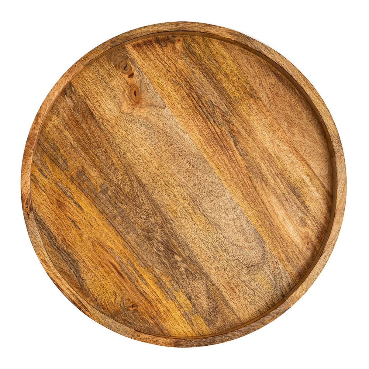 Beistelltisch – Mangoholz Material, Schwarzes Metall, Natur Maserung, 40 cm Höhe - Vancouver | MVG Voglrieder