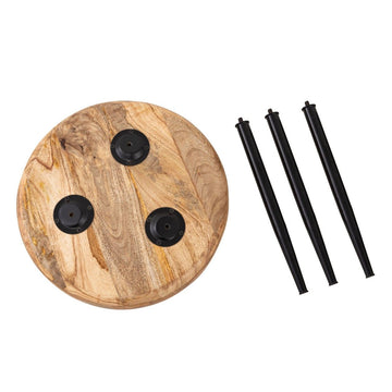 Beistelltisch – Mangoholz Material, Schwarzes Metall, Natur Maserung, 40 cm Höhe - Vancouver | MVG Voglrieder
