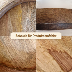 Beistelltisch – Mangoholz Material, Schwarzes Metall, Natur Maserung, 48 cm Höhe - Vancouver | MVG Voglrieder