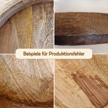 Beistelltisch – Mangoholz Material, Schwarzes Metall, Natur Maserung, 48 cm Höhe - Vancouver | MVG Voglrieder