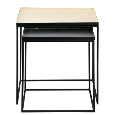 Beistelltisch - Emaille-Oberfläche, mattes schwarzes Metall, Loft-Style - Copenhagen | MVG Voglrieder