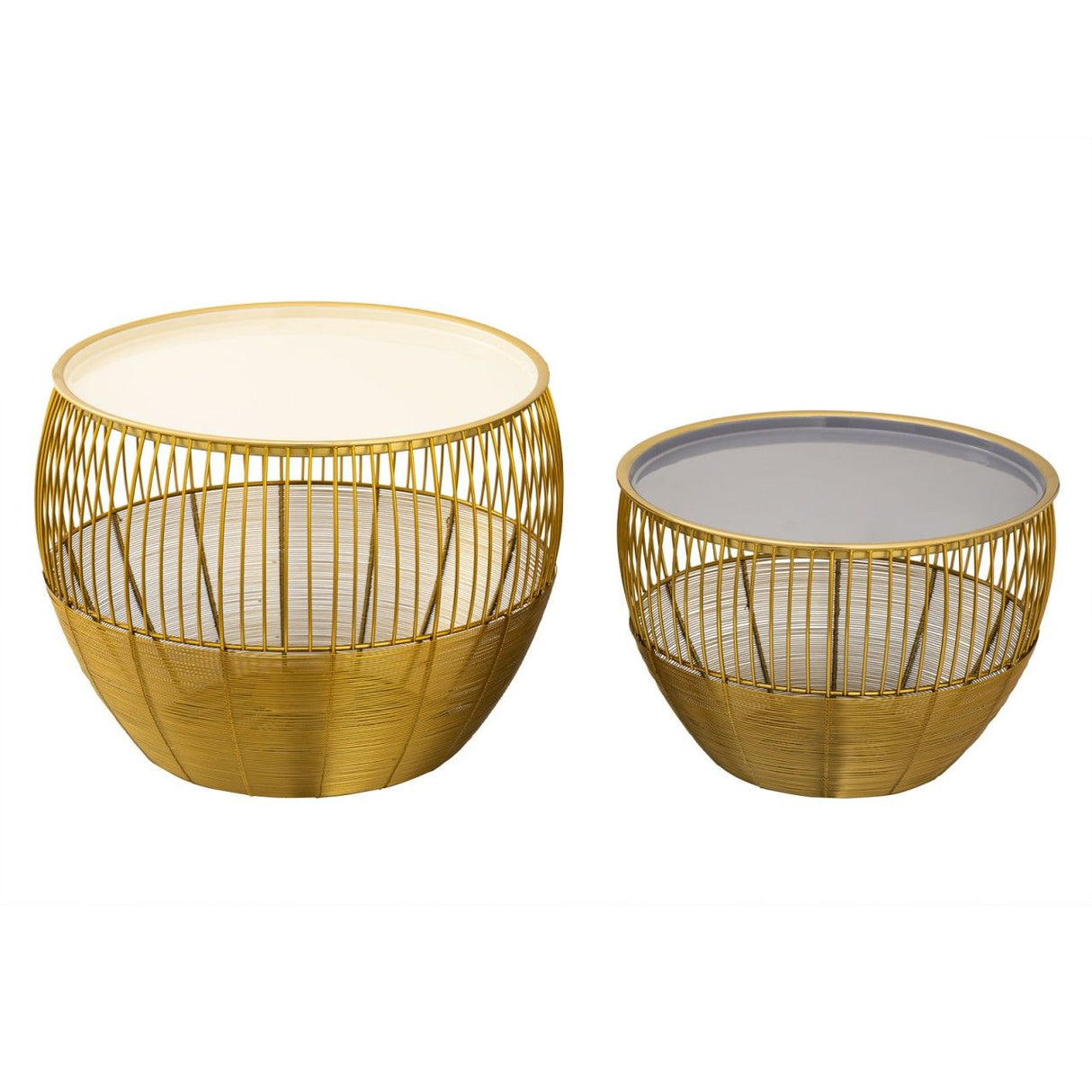 Beistelltisch Set – Metall Material, Abnehmbare Platte, Gold Farbe - Glamira | MVG Voglrieder