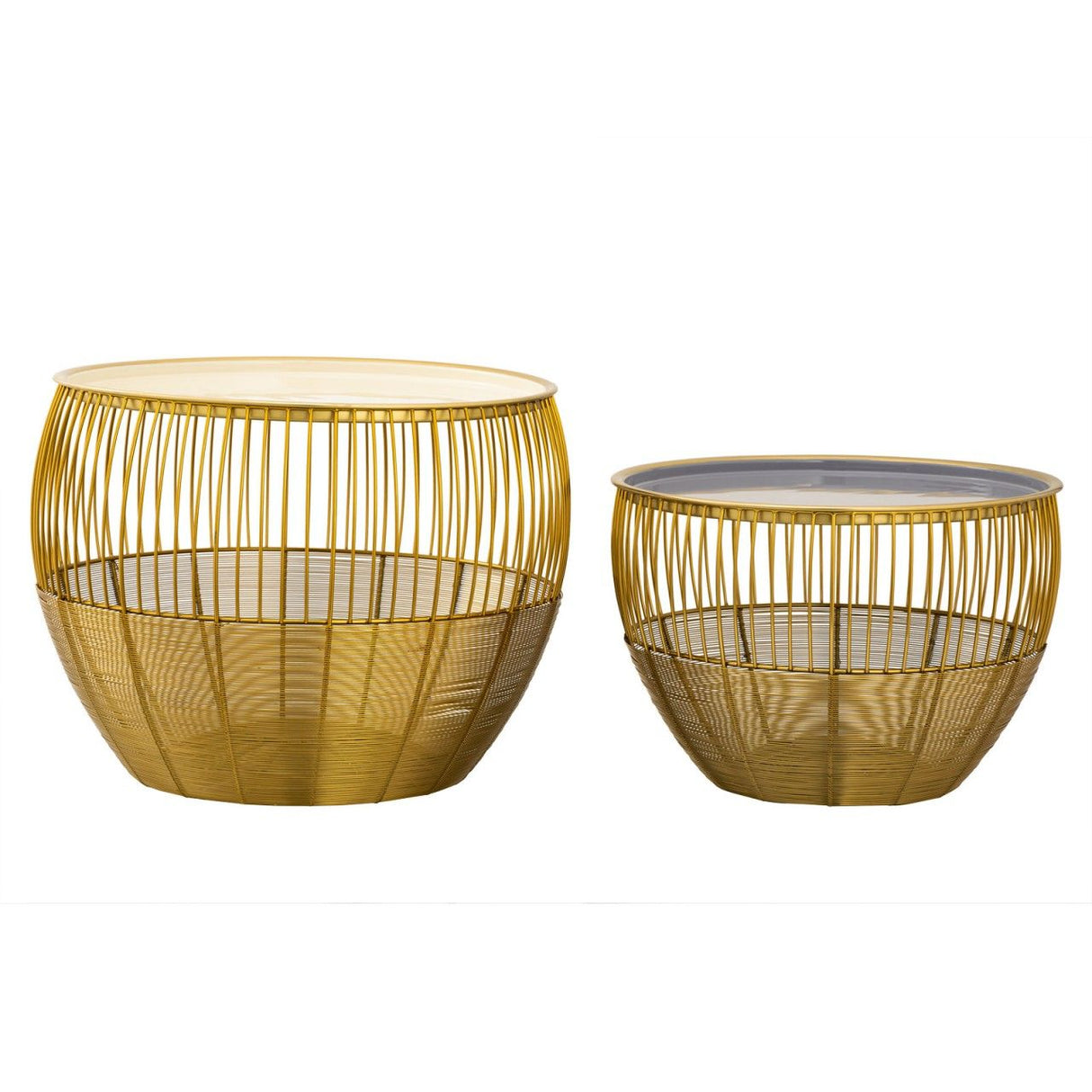 Beistelltisch Set – Metall Material, Abnehmbare Platte, Gold Farbe - Glamira | MVG Voglrieder