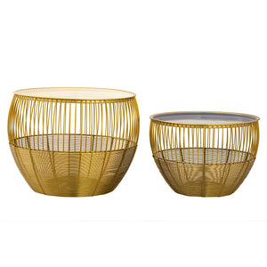 Beistelltisch Set – Metall Material, Abnehmbare Platte, Gold Farbe - Glamira | MVG Voglrieder