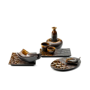 Schale – Keramik Material, Servierschalen Design, Braune Farbe, L – Merapi | Bazar Bizar Antwerp